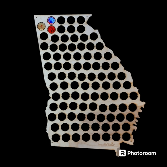 Georgia Silhouette Bottle Cap Display Decor - Picture 1 of 6